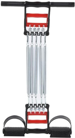 Spring Chest Expander, 3 in 1 Exerciser Multifunction Hand Grip Strengthener Pedal Pull Rope Band Removable Home Fitness Equipment with 5 Metal Springs for Abdomen Arms Chest Training