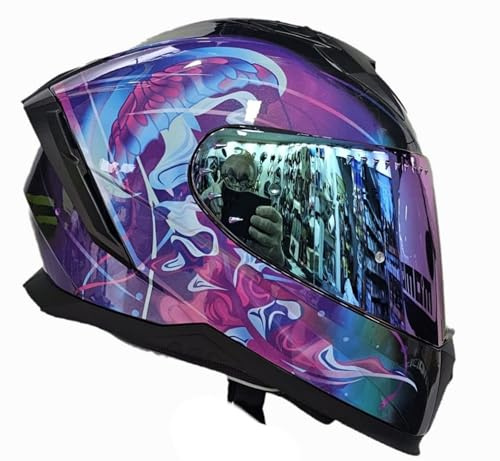Casco Integrale da Donna 311S Blast Viola con Visiera Iridium, Taglia M 57/58