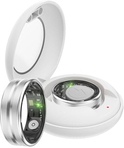 Smart Ring Herzfrequenz Fitness Tracker Ring Android IOS Smartringe Herren Damen Schlaftracker Schlaf Tracker Smartring Fitnessring Schrittzähler Fitnesstracker Gesundheitsring Pulsmesser Gold Silber