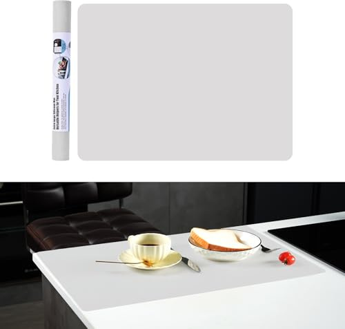 Silikonmatte Groß,Silikon matte, Bastelunterlage, Bastelmatte, Malunterlage für Kinder, Mehrzweck Antihafte Rutschfeste Unterlage, Tischmatte (Grauweiß 40x60cm)