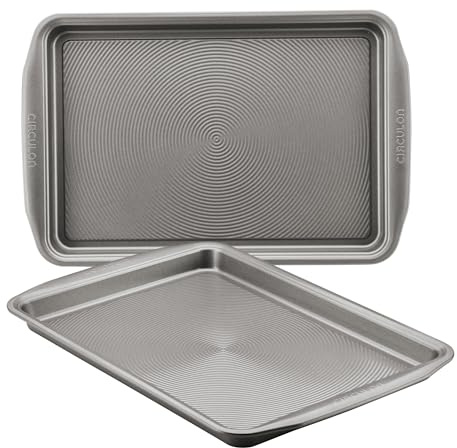 Circulon Bakeware Nonstick Cookie Pan Set, Cookie Sheets for Baking, 2-Piece, Gray