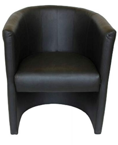MartHome Cocktailsessel Club Tom - Hocker en Similicuir, Fauteuil pour Salon, Bureau, Hôtel - Siège, Mobilier d'Hôtel, Chaise Rembourrée, Lounge (Noir)