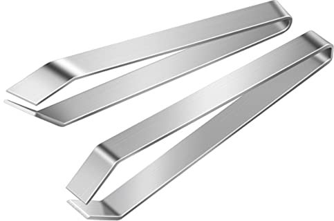 2 pinces à arêtes de poisson, pinces à os en acier inoxydable pour enlever les arêtes de poisson, les poils de porc, les écailles (bouche plate + bouche inclinée)