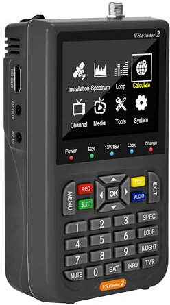 Docooler V8 Finder 2 TV Signal Finder Mètre DVB-S/S2/S2X Signal Récepteur 3.5 LCD Affichage H.264 Auto Calculer Angle 4000mAh Batterie