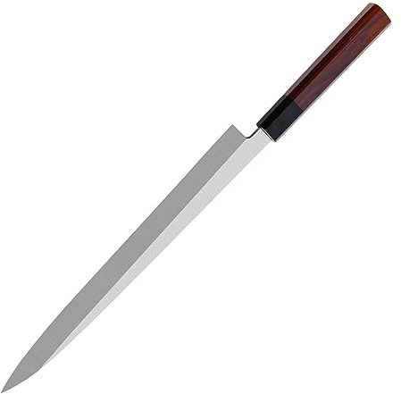 LIUJOU Cuchillo Sashimi de 9/10/11/12 pulgadas, acero de aleación en polvo, lonchas de jamón, pescado en rodajas, cuchillo de cocina con mango de cuerno de madera