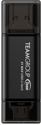 TEAMGROUP X1 MAX - Memoria USB 3.2 de 256 GB, 1000 MB/s, Gen 2 tipo A y tipo C (3.1/3.0) OTG de doble interfaz USB, memoria flash de almacenamiento de datos, compatible con
