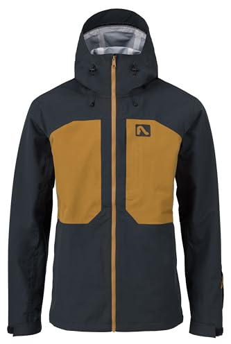 Flylow Men's Knight Jacket - Waterproof Breathable Ski & Snowboard Coat - Black/Rye - Medium