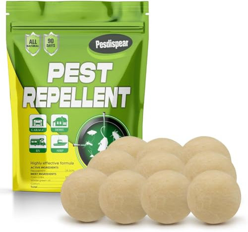 Pesdispear Repelente Ratones, Ahuyentador de Ratones, Antimosquitos Repelente Mosquitos Anti Cucaracha Más Eficaz que los Ultrasónico de Plagas 10 Bolitas