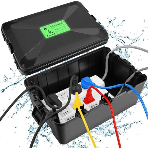 Wasserdichte Kabelbox,Garten kabelbox wasserdicht für den Außenbereich,IP54 Safe Box - Sicherheitsbo(32 x 22 x 13cm),Wetterfeste kabelbox Verlängerungskabel Abdeckungen Schützen Steckdose