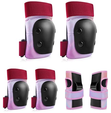 YOOXARMOR Adjustable Kids/Toddler/Children Knee Pads Elbow Pads Wrist Guards Set for 3-5-8 Years Boys Girls,Child Safety Protective Gear Set for Roller Skates,Bike,Cycling, Skateboard, Scooter