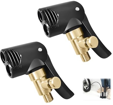 2 Pièces Adaptateur de Valve de Pneu de Voiture, Embout Gonflage Pneu Adaptateur Valve Française Anti-Fuite Dégonflable Embout de Gonflage Laiton pour Les Pneus de Voiture de Vélo et de Moto