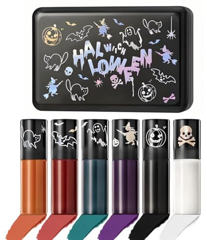 Set de 6 brillos labiales mate, brillo labial resistente al agua y antiadherente, tinte labial aterciopelado de alta pigmentación, regalo de pintalabios para maquillaje de Halloween