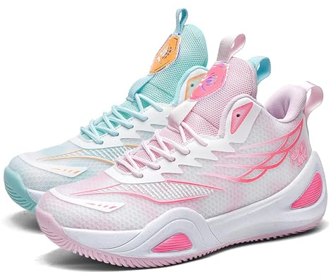 Gakricrey Basketballschuhe Herren Damen Mode Sportschuhe Trainingsschuhe Sneaker rutschfest Verschleißfest Basketballschuhe für Erwachsene 2551 Mandarinenten EU 41