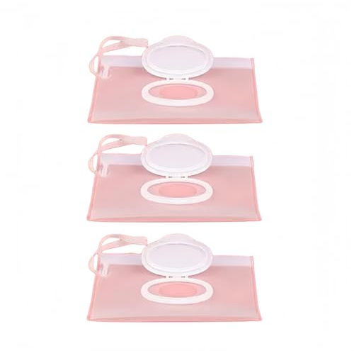 Set di 3 custodie da viaggio per salviettine umidificate per mantenere le salviettine umide, custodia portatile da viaggio in viaggio, ricaricabile, contenitore impermeabile per salviette