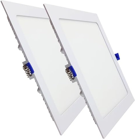 LED ATOMANT Confezione da 2 Pannello LED Downlight da Incasso Quadrato 225mm 20W, CCT (Selettore di Colore Bianco Caldo, Neutro e Freddo), Taglio 205mm, 1800 Lumen, Driver incluso