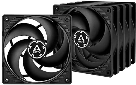 ARCTIC P12 PWM PST (5 Stück) - 120 mm PWM PST Gehäuselüfter optimiert für statischen Druck, Case Fan mit PST-Anschluss, 200-1800 U/min. - Schwarz