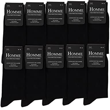 Occulto Herren Schwarze Socken 10-30er Pack (Modell: Hermann) 10 Paar | Schwarz 43-46