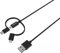 PHILIPS DLC3104T/03 3-in-1-Multi-Ladekabel - Apple iPhone Ladekabel Lightning - USB-C Kabel - Micro-USB Kabel - Samsung - 1,2 Meter - Schwarz