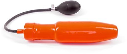 Rubberfashion Latex Analplug aufblasbar groß, aufblasbarer Anal Butt Plug Granate mit Pumpe für Frauen und Männer 25,5 x 6cm rot 0.8mm fester Kern