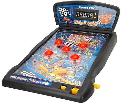ColorBaby CB Games Pinball Infantil, Pin Ball de Juguete, Marcador electrónico, Luz y Sonido, 1 Jugador, Juegos de Mesa electrónicos, Juguete para niños +6 años (47340)