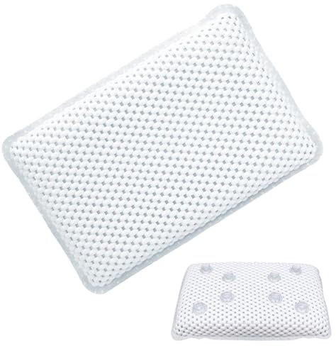 BDSHUNBF Badewannenkissen mit 8 Saugnäpfen, Nackenkissen Badewanne, Badekissen für Badewanne Schnelltrocknend, Badewannenkissen Nacken, Badewannen Kissen Badewanne Nacken für Nacken Entspannung