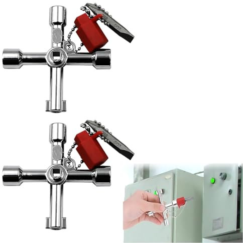 Llave de Utilidad Multifuncional, Llave Cruzada Universal, Llave Multifuncional de 4 Vías, Llave Armario Eléctrico, Llave Contador Agua Universal, Llave Para Cuadro Eléctrico, Llave Ascensor