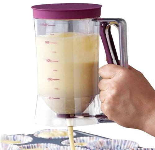 Batter Separator, 900ml Manual Batter Dispenser, Cookie Separator, Pancake Dispenser for Home Bakers, Batter Cream Speratator for Cupcakes Pancakes Cookie Cake Waffles