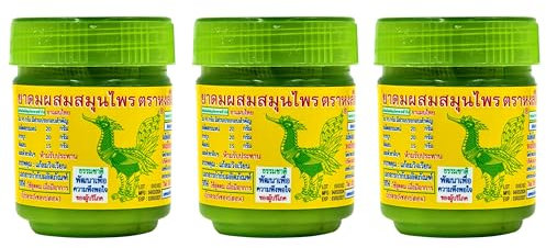Hong Thai Lot de 3 boîtes aromatiques | Odeur et rafraîchissement | 100 % naturel, huiles essentielles, herbes, Thaïlande