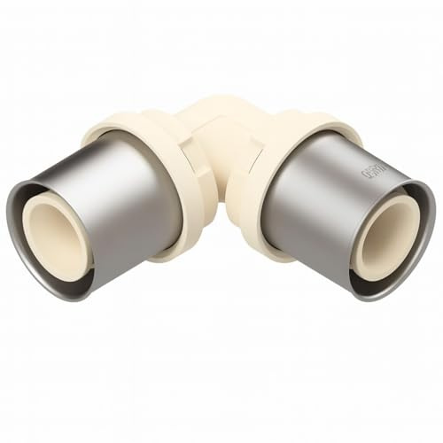 SOMATHERM FOR YOU, Raccord codo 90° multicapa Ø16 en PPSU, resistente a 134°C, sistema de multisertido, sellado reforzado, ventana de control - Tamaño Ø16