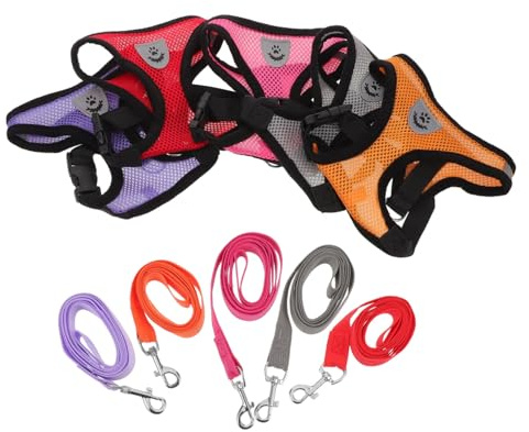 Hemobllo 5 St Hundsele och för Små Andningsbar Nylon och Metall Justerbar Valpsele för Träning och Bekväm Hundväst för Små Raser