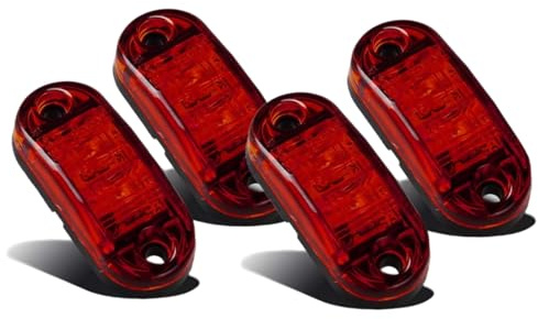 joonnair 4 X LED Luci di Posizione Laterali Indicatore Ingombro, 12/24 V Luci Ingombro Camper, Luci Ingombro 24V Camion, Avvisi di Posizione Applicabili a Tutti i Tipi di Veicoli (Rosso)