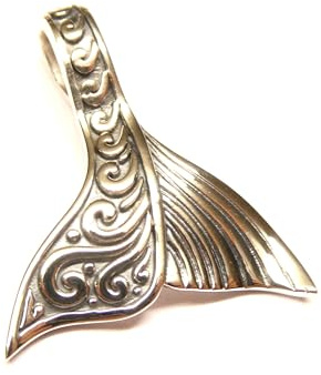 Silversmycken – BG-hänge silver, kedjehänge, motiv valfena, tillverkad av sterlingsilver, smycken för dykare och djurskyddare, unisex