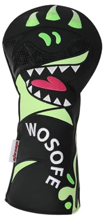 predolo Protège-Club de Golf pour Driver, Protection de tête de Driver pour Hommes et Femmes, Housse en Bois brodée d'un Dessin animé Amusant, Cadeau pour, Vert
