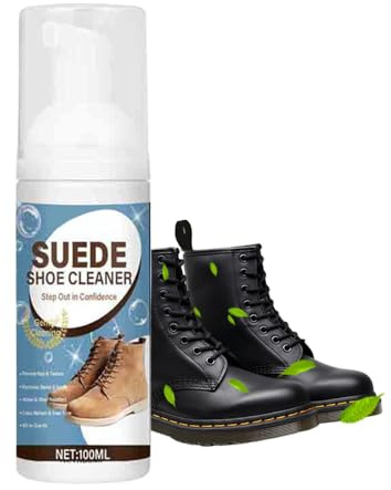 Spray para zapatos de cuero, limpiador de zapatos de 100 ml, solución suave para el cuidado del calzado con diseño portátil, seguro para tela y cuero, accesorio con fórmula para eliminar manchas