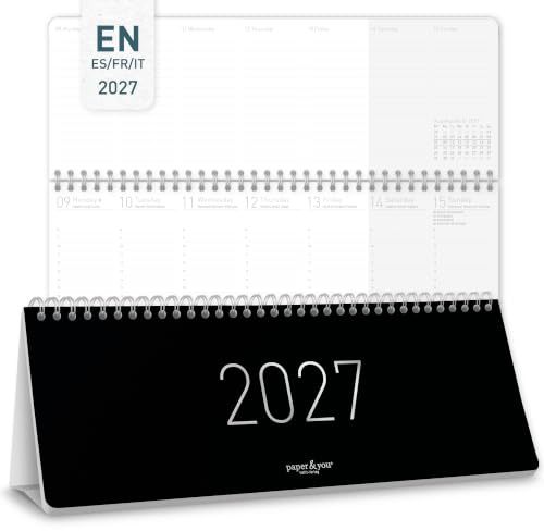 Häfft® International veckokalender 2027, liggande format, ”Black Edition”