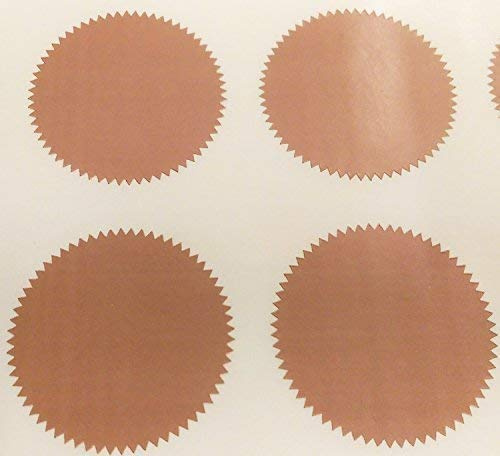 Pack of 500-41mm Starburst Notary/Legal/Certificate Seals - Colour Code Stickers/Sticky Labels - Choose Your Colour/s (Matt Bronze)