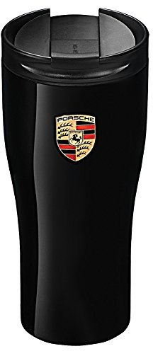 Porsche Thermobecher mit Wappen, Edelstahl, Schwarz