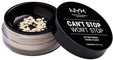 NYX Professional Makeup Can't Stop Won't Stop Setting Powder, Loose Format, Matte Finish, Oil Absorbing, Vegan Formula, Shade: Light