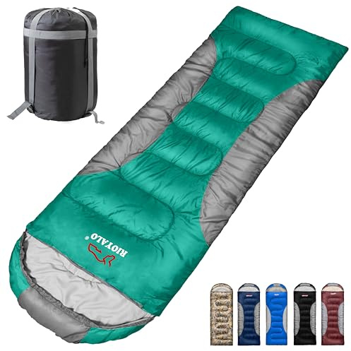 Sacs de couchage d'hiver à 0 degrés pour adultes – Plage de température (5 F – 32 F) – Sac de compression portable et imperméable – Sacs de couchage pour temps froid – Pour grandes et grandes tailles