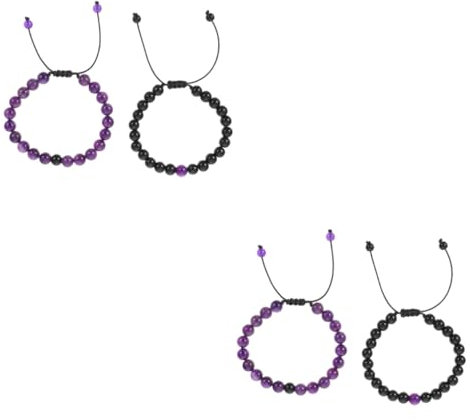 ABOOFAN 4stücke Einstellbare Natürliche Steinpaare Armbänder Und Beaded Handgelenkarmbänder Für Festivals Und Alltag