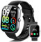 Smartwatch Herren Damen, 1.91HD Smart Watch mit Telefonfunktion, 110+ Sportmodi Fitnessuhr mit Herzfrequenzmonitor Schlafmonitor Schrittzähler, IP68 Wasserdicht Sportuhr, Uhr für iOS Android, Schwarz