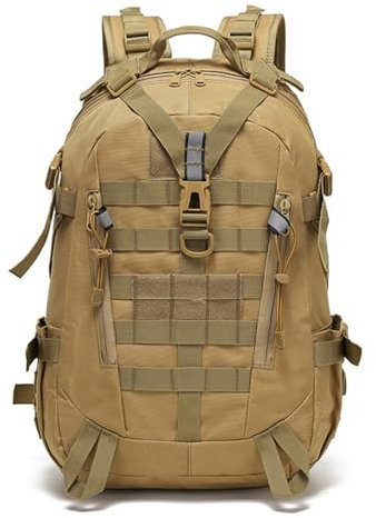 CINGHI LUSSO Militär Rucksack 35 Liter Wasserdichter Survival Taktischer Rucksack Herren Bundeswehr Outdoor Military Tactical Backpack geeignet für Camping, Wandern und Reisen (Khaki)