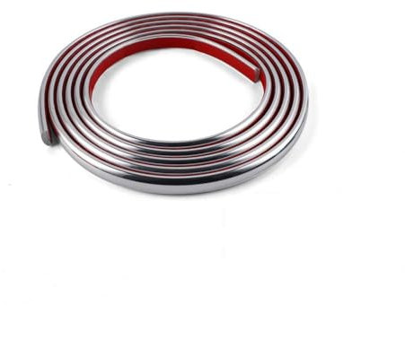 Moulure Décorative Bordure de Carrelage Adhésive Flexible PVC Garniture Murale Bordure de Finition pour Miroir Frames Armoire Plafond (5M, Argent)