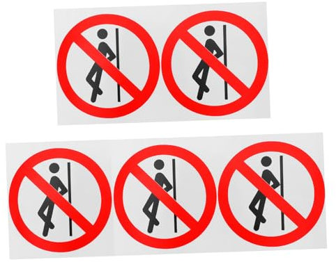 GARVALON 5pièces Autocollants Avertissement Ronds Pour Interdiction De Lot De Stickers Autocollants Pour Panneaux De Sécurité Atelier