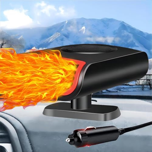 XTHom 12V Car Heater - Portable Car Heater, Car Heater That Plugs Into Cigarette Lighte, 2 in 1 Heating & Cooling Fast Windshield Defrost Defogger
