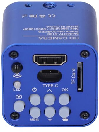 Oreilet 2026 Actualización de Cámara de Microscopio Industrial HY-5100, 1080P 24MP USB HD Cámara de Microscopio de Video Digital Electrónica Industrial con Ocular Electrónico (Enchufe de la UE)