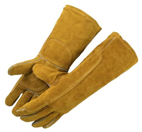 Guantes de soldadura flexibles de piel de vaca, de trabajo, para jardín, resistentes