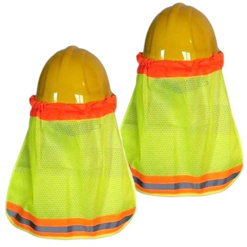 Sombrilla para visera de casco de seguridad - 2 piezas Cubierta de cuello para sombrero duro, borde completo | Sitio de construcción, accesorios de casco transpirables con tira reflectante cubierta de