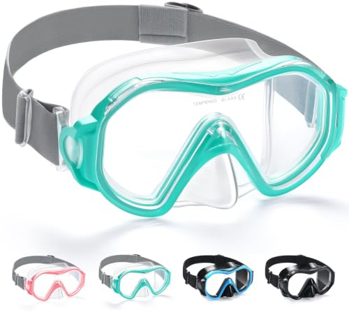 Supertrip masque de plongée adultes avec protection nasale | masque de snorkeling en verre trempé HD 180°, lunettes de natation pour hommes, femmes et adolescents