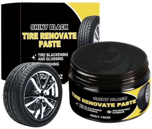 Generico Brillantante per Ruote - 50 g Pulizia Nero Lucido A Lunga Durata - Brillantante Pneumatici Alta Lucentezza - Nutrienti e Riparatori con Protezione UV per Auto Camion Camper Moto